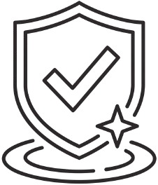Shield with checkmark outline icon