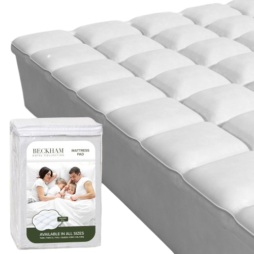 King Size Mattress Pad (Extra Padded) & Protector Hybrid 