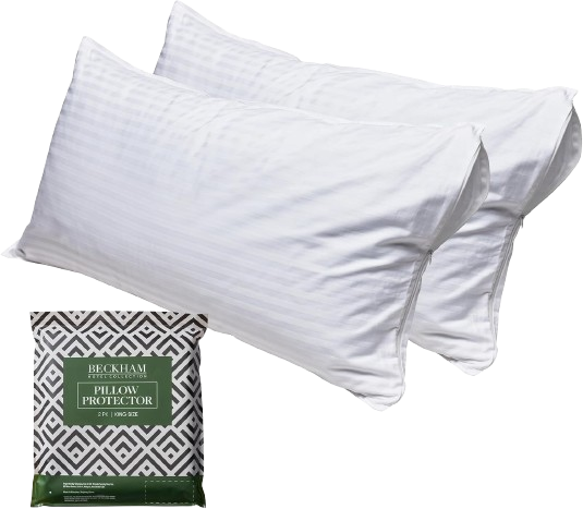 King Size Pillow Protector 2 Pack with Zipper