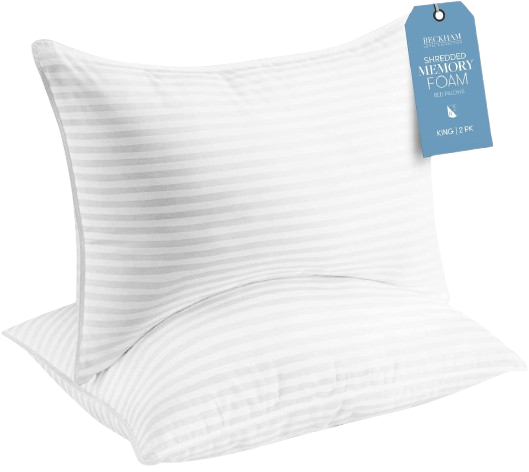 King Size Memory Foam (Adjustable Fill) Bed Pillows Set
